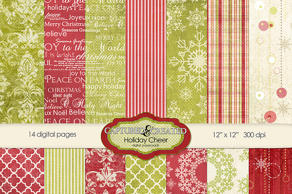 Holiday & Cheer Digital Paper Pack preview 6