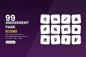 Amusement Park Icons, a Solid Icon by Symbolic Language