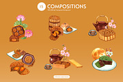 Moon Cake Under the Full Moon, a Food Illustration by CreativeValuation (Thumbnail 3 of 11)