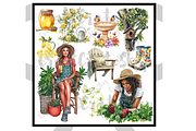 Watercolor Summer Garden Clipart, an Illustration by CraftCrateShop (Thumbnail 3 of 7)