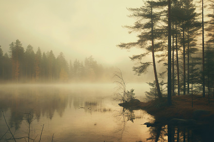 Foggy Forest Featuring Landscape, Mountain, And Fog 