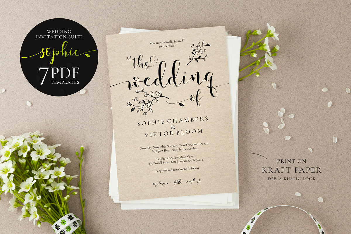 Wedding Invitation Suite, Sophie, an Invitation Template by Alice Bluefox (Photo 1 of 10)