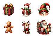Red & Green Plaid Christmas Clipart, an Illustration by SinaCreation (Thumbnail 4 of 7)