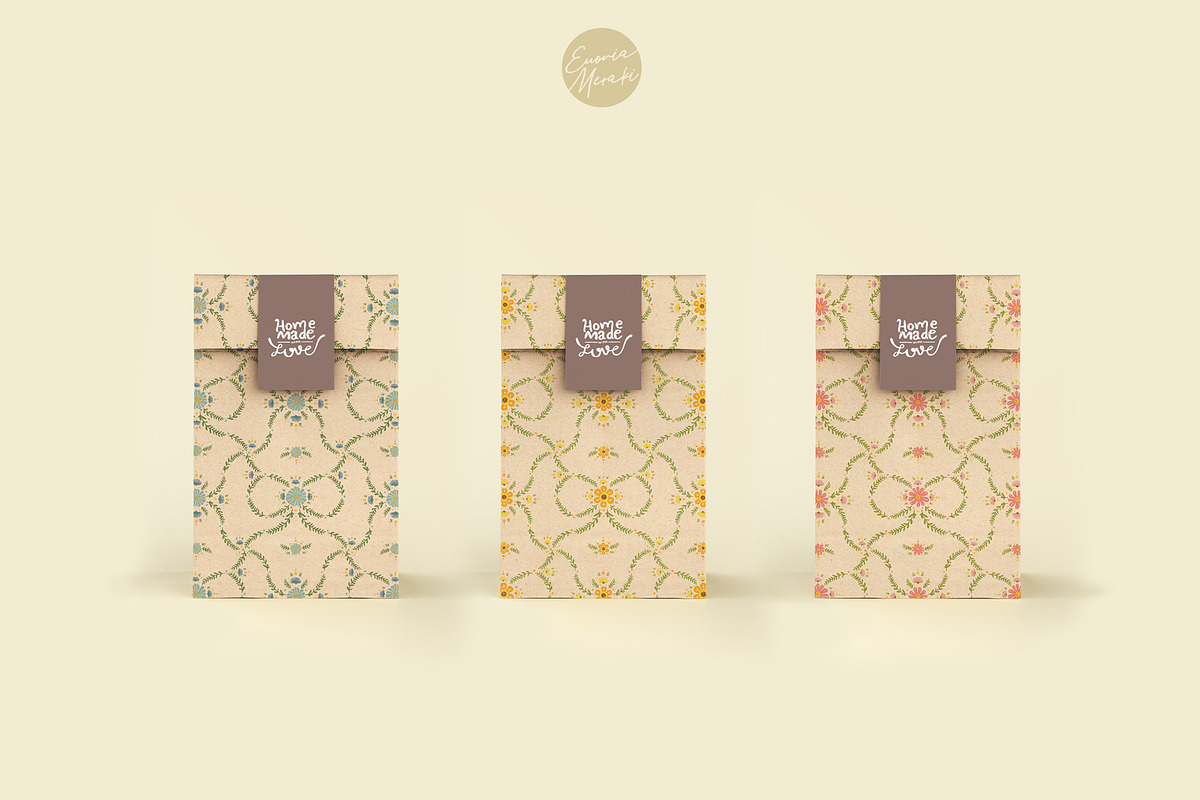 Cottagecore Pattern 9 Floral Ribbon, a Pattern Graphic by Euonia Meraki