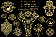 Elephant,decorative elements, a Decorative Illustration by Katika Shop (Thumbnail 5 of 8)