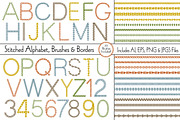 Stitched Alphabet and Brushes, a Brush Add-On by Melissa Held Designs (Thumbnail 1 of 4)