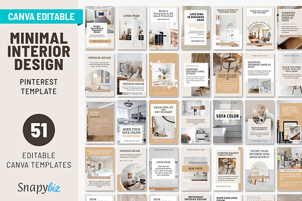 Interior Design Pinterest Canva Temp, a Presentation Template by Snapybiz