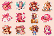 Kawaii Cowgirl Clipart Bundle, an Illustration by Dream Creation (Thumbnail 2 of 5)