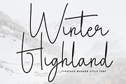 Winter Highland | Script Font, a Handwritten Font by Scratchones (Thumbnail 1 of 8)