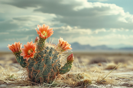 A vibrant cactus with flowers stands, a Photo by Iftikhar Alam
