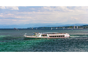 Boat on Bodensee lake between Germany, Switzerland and Austria, a Transportation Photo by Leonid Andronov