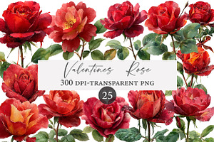 Valentines Rose Clipart, an Illustration by Designworld