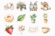 Watercolor Beige Gnomes Clipart, an Illustration by Design Market (Thumbnail 2 of 4)