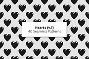 Hearts (v.1) - 40 Seamless Patterns, a Pattern Graphic by Tustan (Thumbnail 1 of 7)