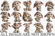 Easter Baby Bunny Clipart Bundle, an Illustration by Canvas Craft (Thumbnail 3 of 7)