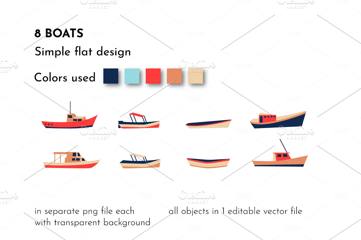 Sailing Ship. Fishing boat. Sailboat, an Illustration by AvaAva (Photo 2 of 11)