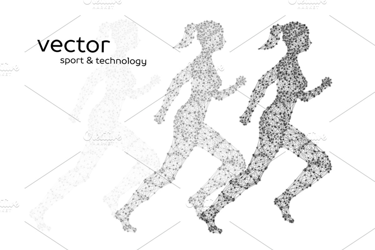 Vector illustration of running woman, a Technology Illustration by Julvil (Photo 3 of 4)