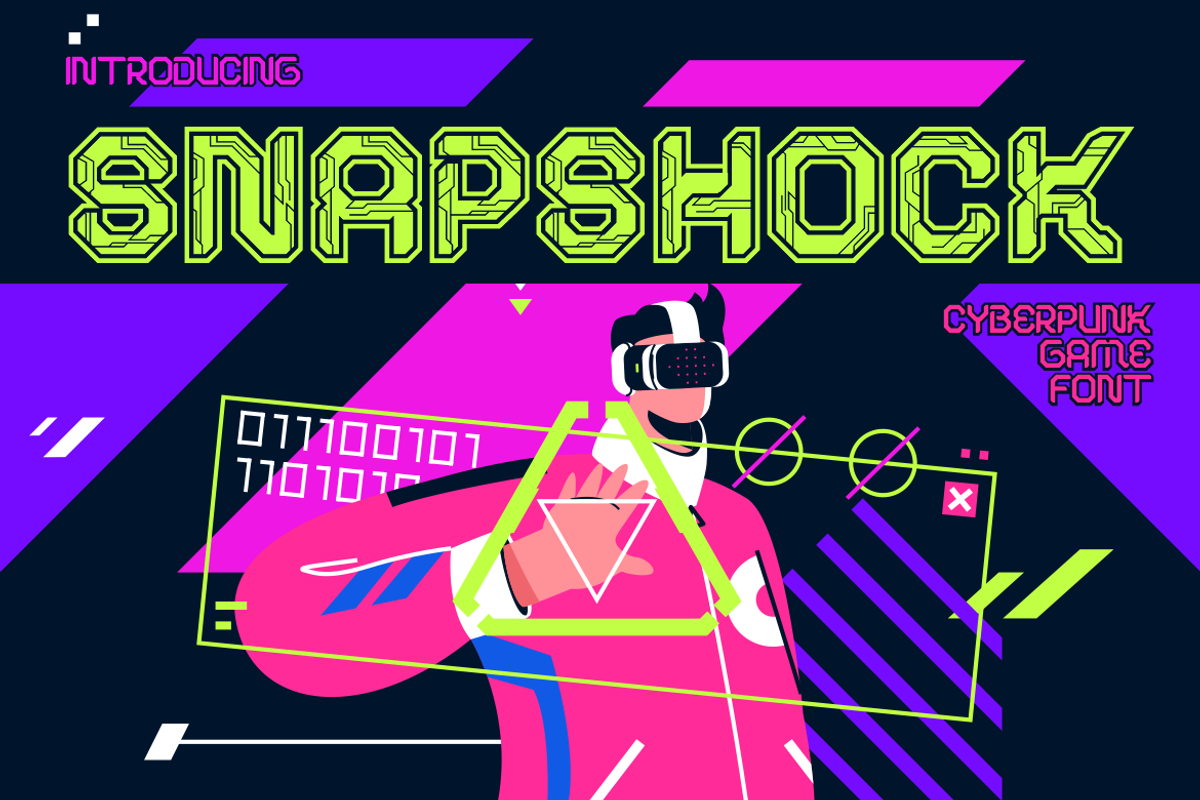 Snapshock - Cyberpunk Game Font, a Font by PutraCetol Studio (Photo 1 of 11)