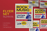 Vintage Rock Music Flyer Set, a Flyer Template by graphicook (Thumbnail 1 of 4)