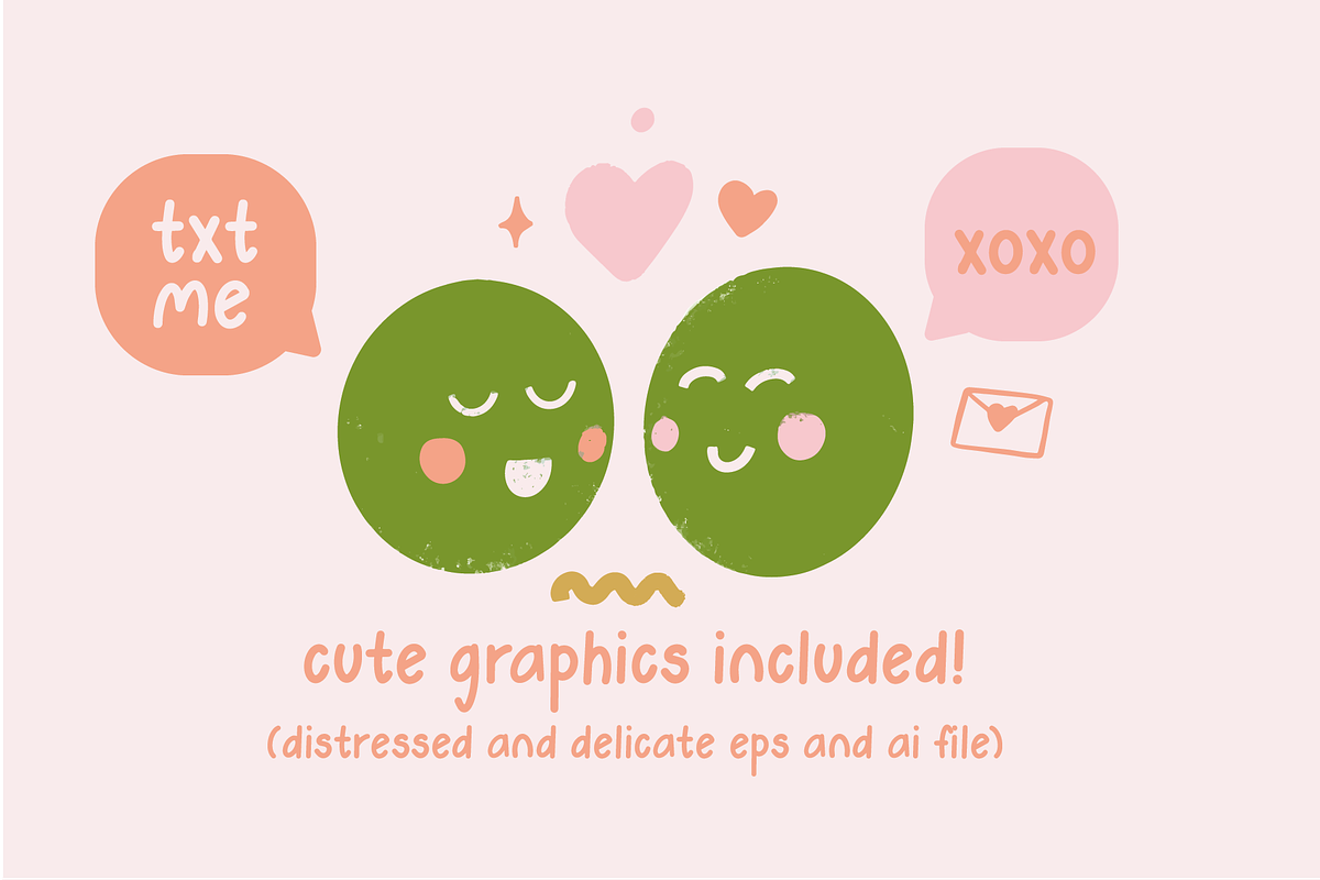 Two Peas Handwritten Playful Font, a Sans Serif Font by Forth and Wild (Photo 5 of 6)