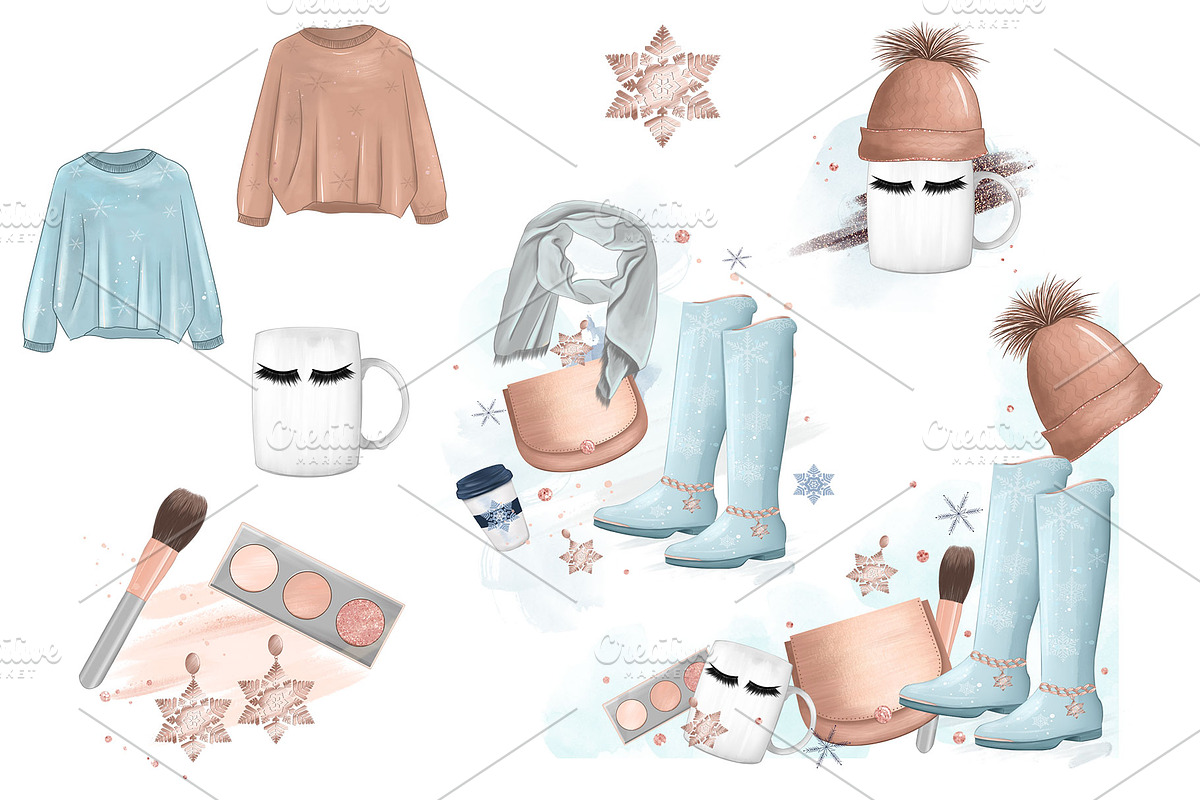 Winter Fashion Clipart, an Illustration by Papaya Craft (Photo 3 of 3)