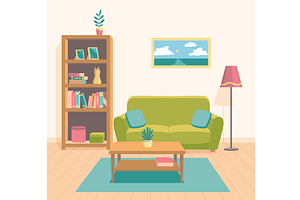 Clean living room. Apartment, an Object Illustration by Things for designers