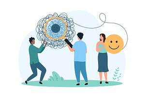Mental health problem psychotherapy, a Person Illustration by Flashvector