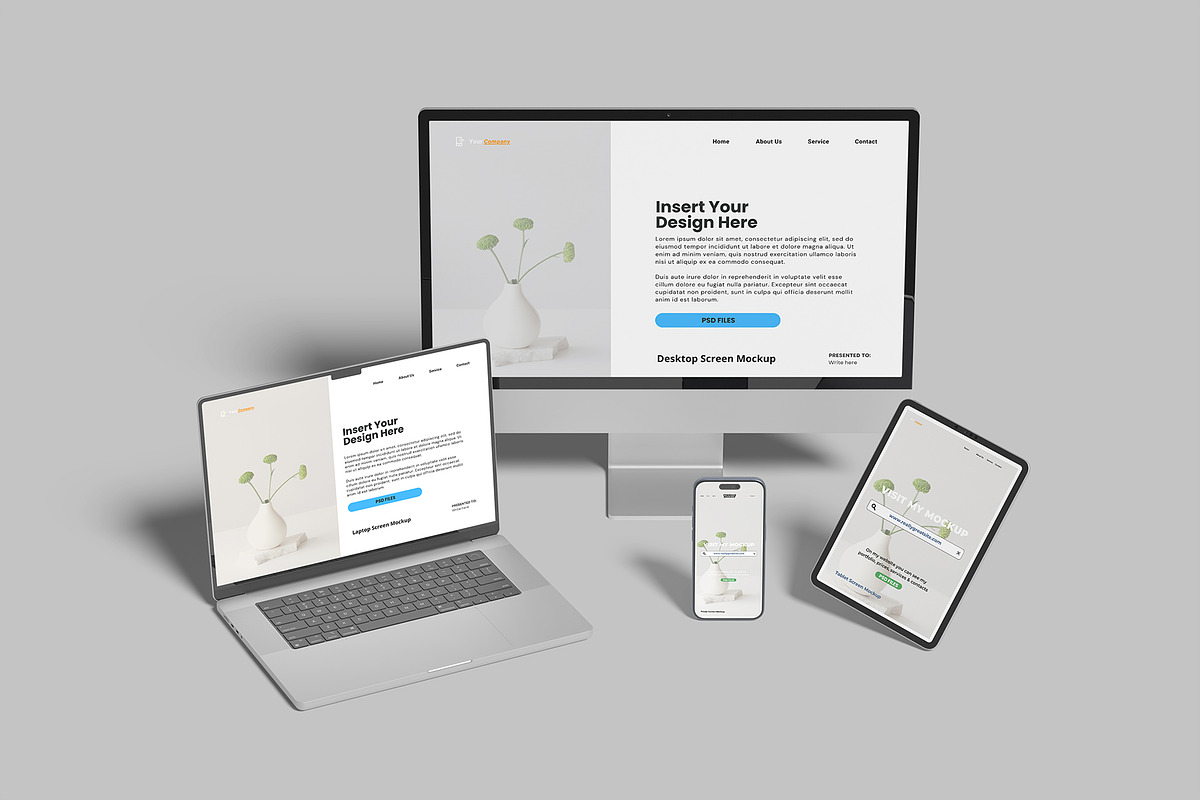 Multi Devices Responsive Mockup, a Device Mockup by lamorastudio (Photo 5 of 12)