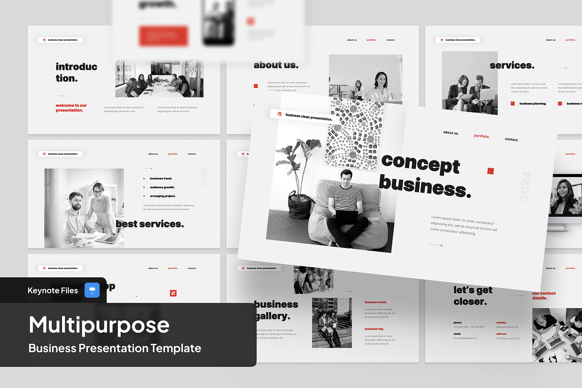 Business Clean Presentation Keynote, a Presentation Template by SquidPixey (Photo 1 of 7)