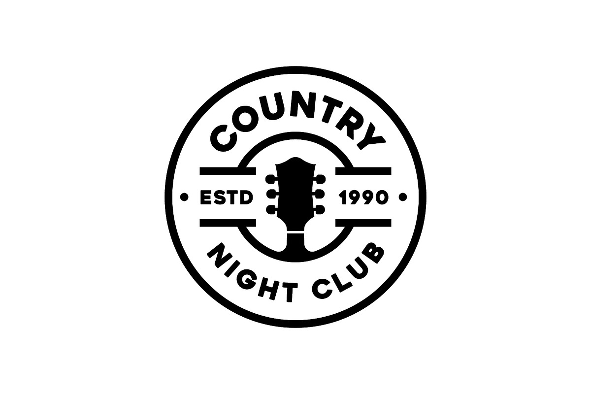 Vintage Guitar Country Western Logo, a Branding & Logo Template by funpixel