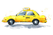 New York yellow cab watercolor, an Illustration by Kamenuka (Thumbnail 2 of 4)