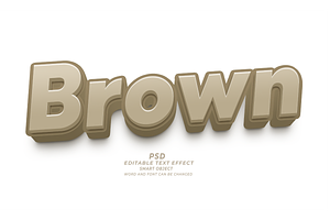 Brown PSD 3D Editable Text Effect