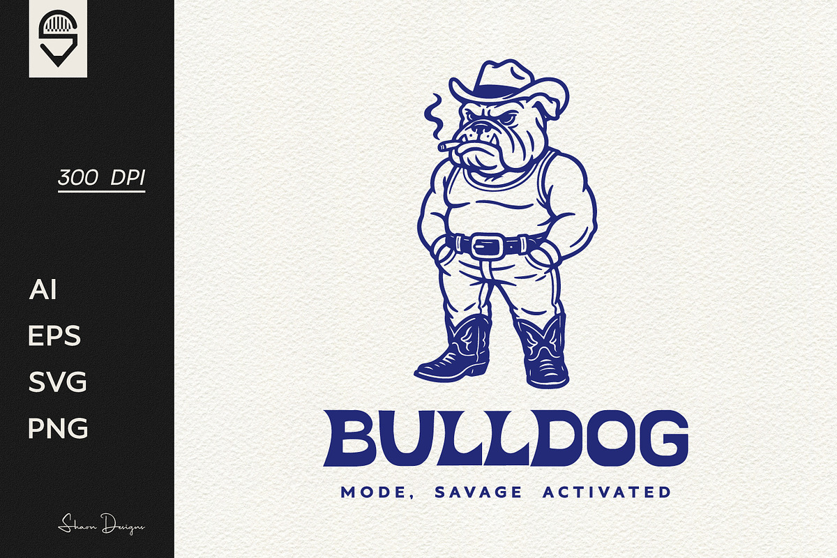Savage Bulldog Cowboy, an Animal Illustration by shaondesigns (Photo 1 of 4)
