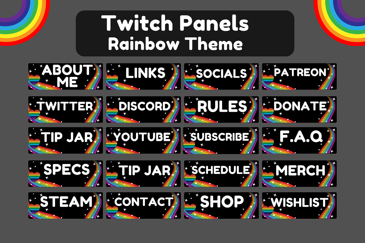 Rainbow Twitch Stream Package, a Templates & Theme by KatieLearns (Photo 5 of 5)