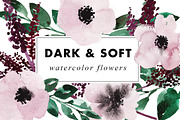 Dark wedding watercolor clip arts, an Illustration by Heartmade by Claudia (Thumbnail 1 of 4)