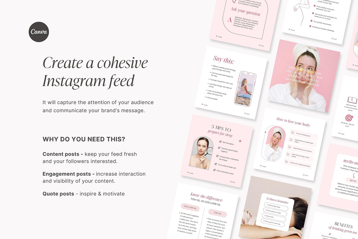 Health & Wellness templates, a Social Media Template by LiliesandBerries (Photo 6 of 21)