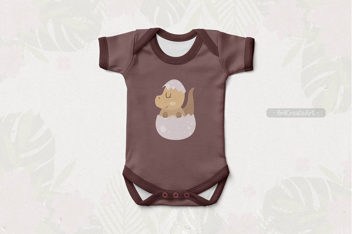 Little Dinosaur - Cute Baby Clipart, a Decorative Illustration by BrillCreateArt (Photo 4 of 6)