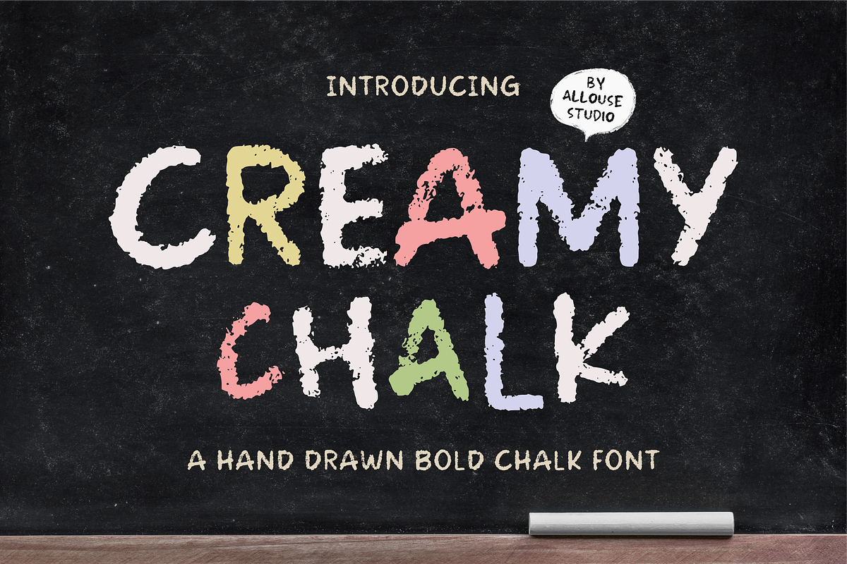 Creamy Chalk A Bold Chalk Font, a Handwritten Font by Allouse Studio (Photo 1 of 10)