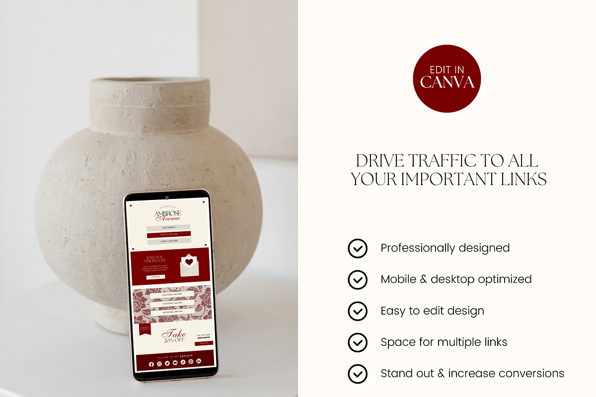 Canva Link in Bio Template, a Landing Page Template by Branding Babe Co. (Photo 2 of 5)