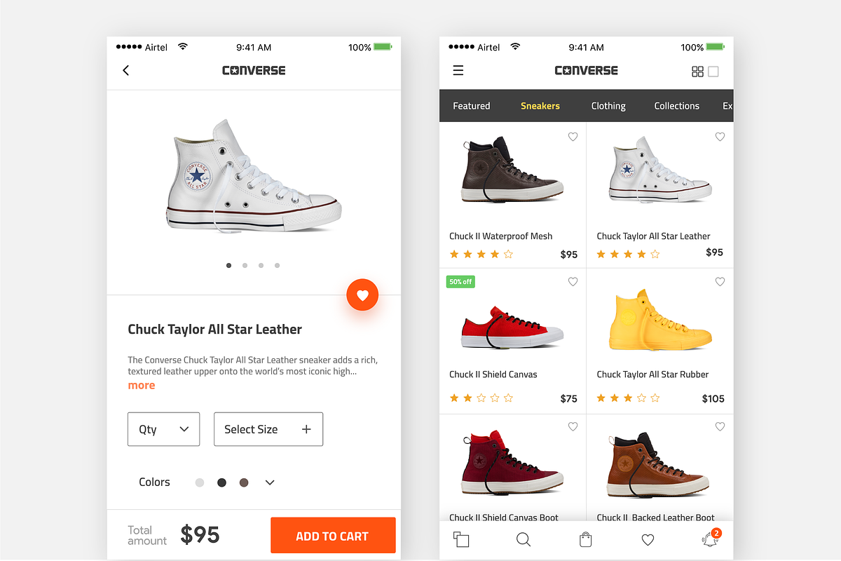 Converse product page model-sketch, a Websites & App Template by Divanraj (Photo 1 of 2)