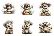 Whimsical summer teddy bear clipart, an Illustration by SinaCreation (Thumbnail 2 of 8)