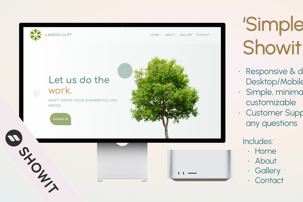 Landscaping Gradient Showit Template, a Landing Page Template by maddiedigitalco. (Photo 1 of 5)