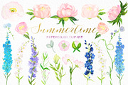 Summertime watercolor flowers, a Texture Illustration by LABFcreations (Thumbnail 7 of 9)