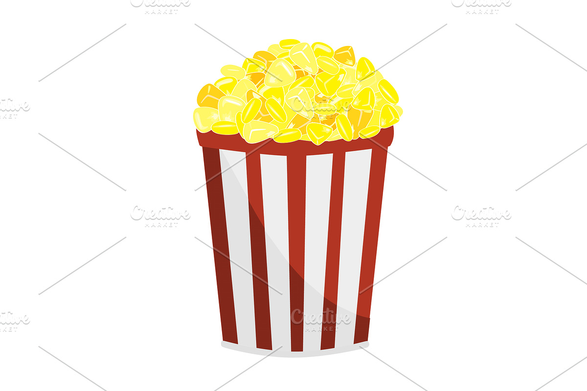 Cup of hot fresh boiled corn. Fast, a Food Illustration by Toltemara