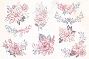 Dusty pink watercolor floral set, a Graphic by TatiArti (Thumbnail 5 of 12)