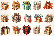 Watercolor Autumn Gift Box Clipart, an Illustration by Rose Art (Thumbnail 4 of 7)