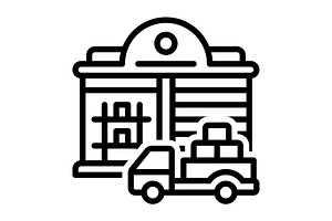 Supplies factory black icon, an Outline Icon by Creative priyanka