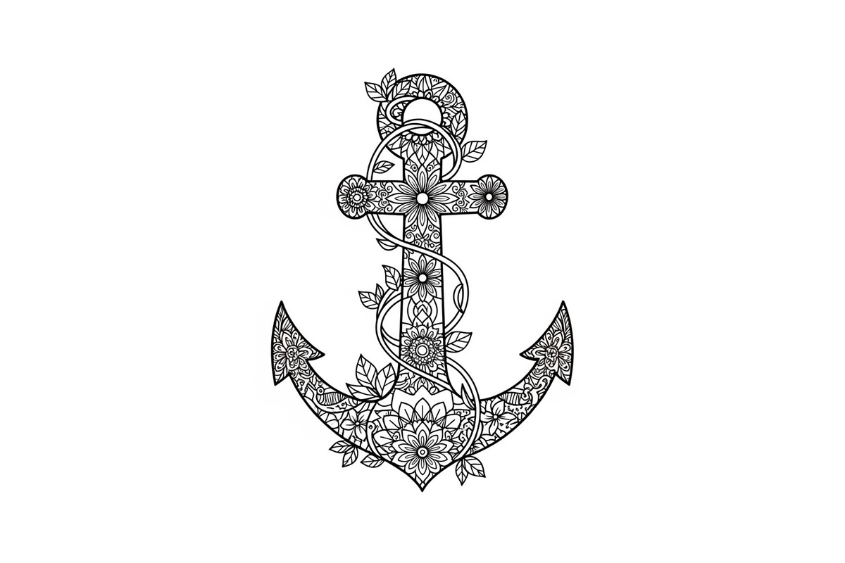 Ornamental Anchor Silhouette SVG, an Illustration by Designs_River (Photo 26 of 31)