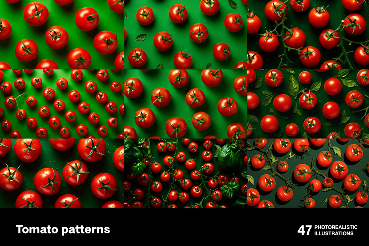 Tomato Patterns. 47 images, a Food Illustration by Handmadefont (Photo 10 of 11)