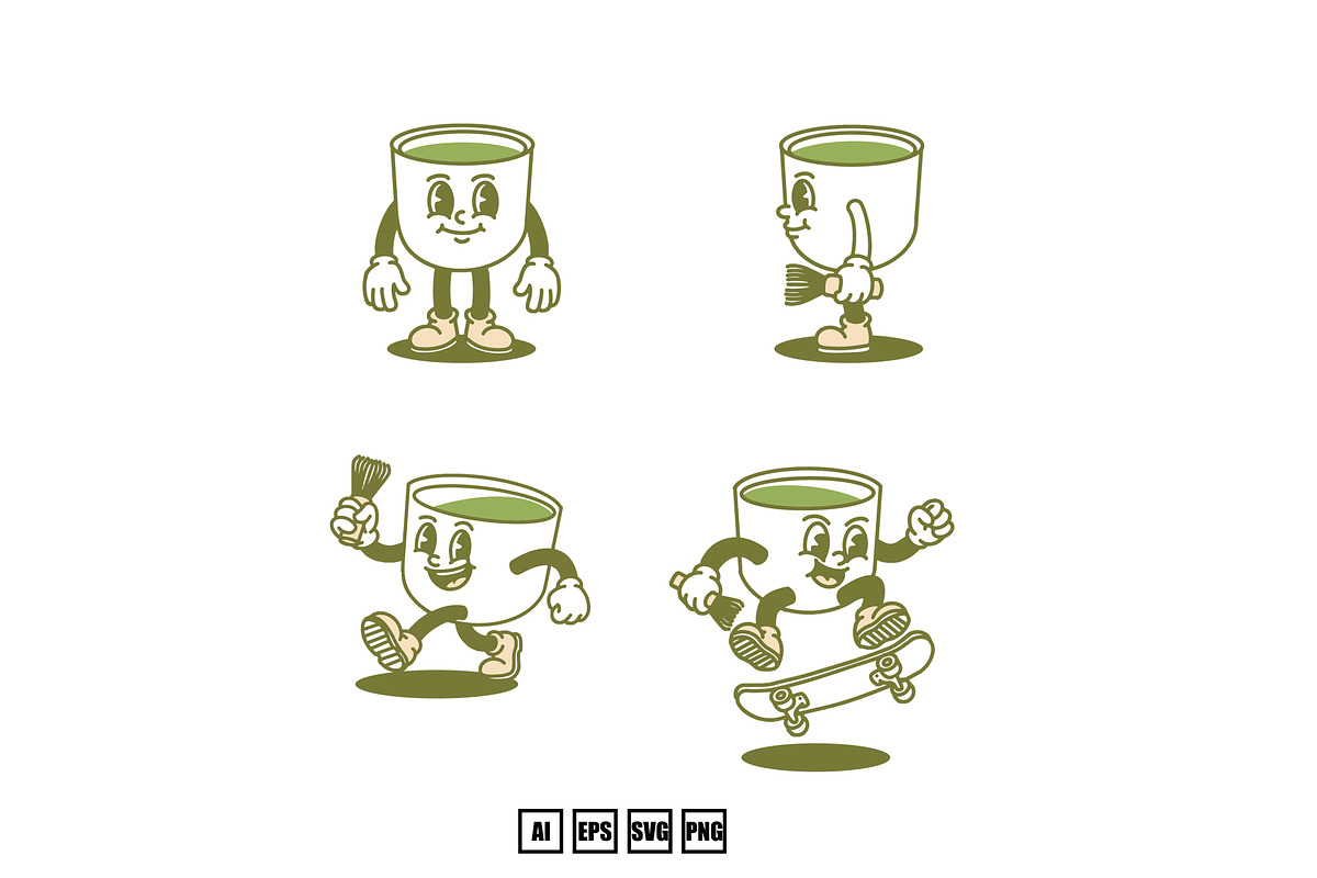 Set Mascot Matcha, a Food Illustration by kalehstudio (Photo 1 of 3)
